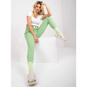 Basic light green sweatpants with a tie detail