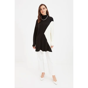 Trendyol Black Color Block Long Knitwear Sweater