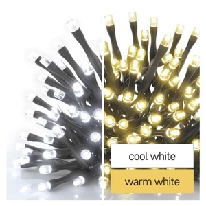 Spojovacie reťaz EMOS 100 LED Štandard, 10 m, vonkajšia, teplá/studená biela, časovač (D1AN01) LED reťaz • studená/teplá biela farba • 10 m • funkcia