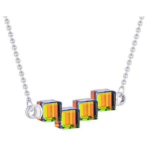 Preciosa Strieborný náhrdelník s kryštálmi Crystal Cubes 6062 41