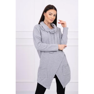 Tunic with envelope front Oversize gray