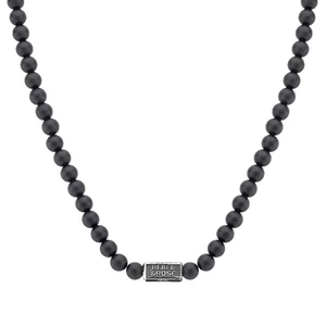 Rebel&Rose Pánsky obrúbený náhrdelník z ónyxu RR-NL015-S-70