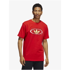 Red Men's T-Shirt adidas Originals Trefoil Forever - Men's