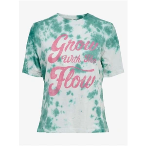White-green patterned T-shirt ONLY Tania - Women