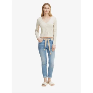 Light Blue Women's Slim Fit Jeans with Tom Tailor Belt - Women