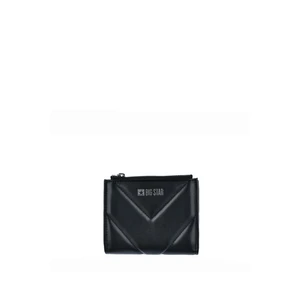 Small Zippered Big Star Wallet - Black