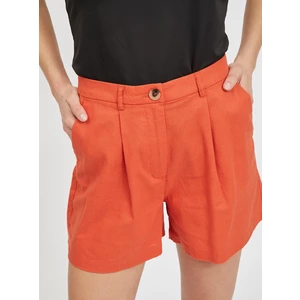 Orange flax shorts VILA Alina - Women