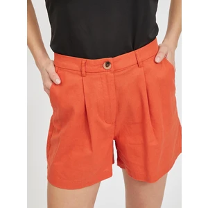 Orange flax shorts VILA Alina - Women