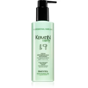 Phytorelax Laboratories Keratin Curly krém na kudrnaté vlasy proti krepatění 200 ml