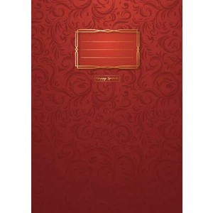 Sešit Premium červené ornamenty A5 - Sešity (Defekt)