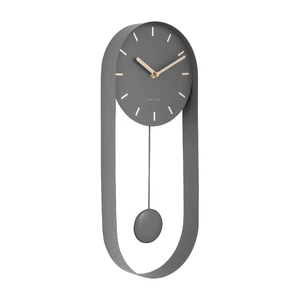 KARLSSON Nástěnné hodiny Pendulum Charm Steel – šedá