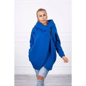 Sweatshirt with short zipper mauve-blue