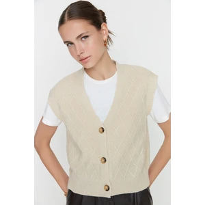 Trendyol Sweater Vest - Beige - Slim fit