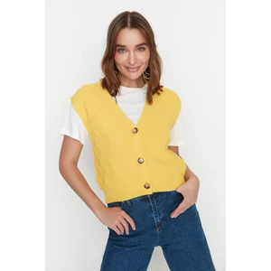 Trendyol Sweater Vest - Yellow - Slim fit