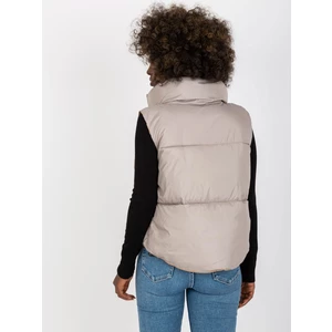 Reversible, light gray down vest with pockets