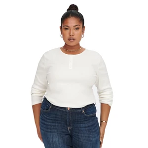 White Basic Long Sleeve T-Shirt ONLY CARMAKOMA Adda - Women