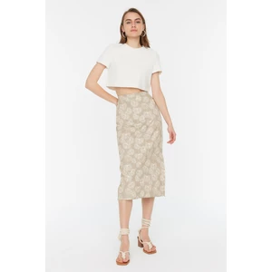 Trendyol Mink Slit Detailed Printed Skirt