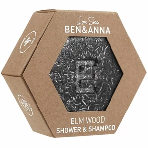 BEN&ANNA Love Soap Shower & Shampoo tuhý šampon a sprchový gel 2 v 1 Elm Wood 60 g