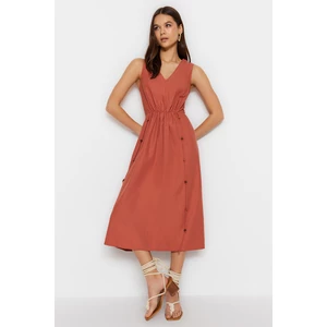 Trendyol Cinnamon Dress With Accessory Detail