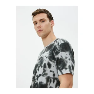 Koton Slogan Printed T-Shirt Abstract Look Detailed Crew Neck Cotton.