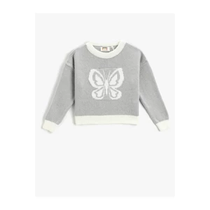 Koton Knitwear Sweater with Butterfly Pattern