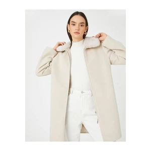 Koton Plush Zippered Coat