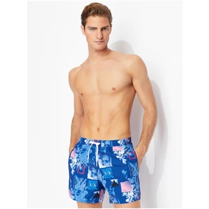 Blue Mens Patterned Swimwear Armani Exchange - Men