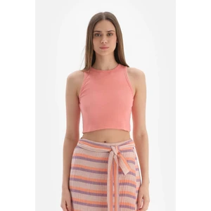 Dagi Salmon Ribbed Crop