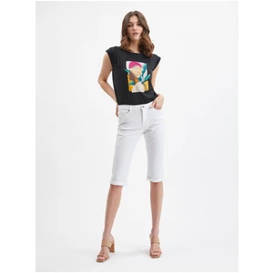 Orsay White Three-Quarter Jeans - Women