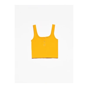 Dilvin Crop Top - Yellow - Plain