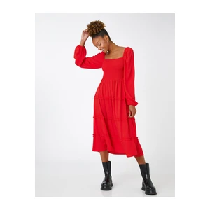 Koton Long Sleeve Midi Dress