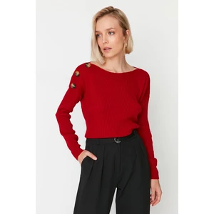 Trendyol Red Button Detailed Knitwear Sweater