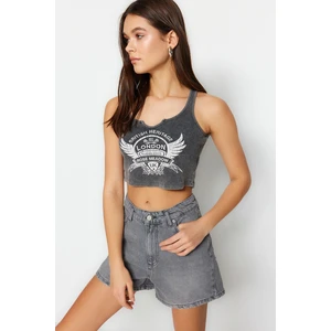 Trendyol Gray Denim Shorts