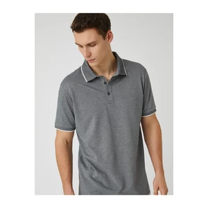Koton Polo-Collar T-Shirt, Slim Fit with Button Detail
