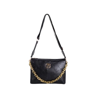 Black women's shoulder bag with chain