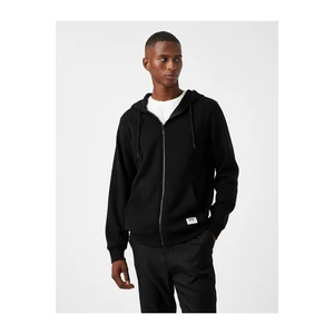 Koton Basic Hooded Sweatshirt with Shark Zipper