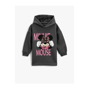 Koton Sweatshirt Minnie Mouse Printed Hoodie Licensed Sequined Detailed