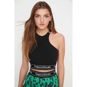 Trendyol Crop Top - Black - Plain