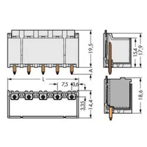 Konektor do DPS WAGO 2092-3402/200-000, 21.90 mm, pólů 2, rozteč 7.50 mm, 100 ks