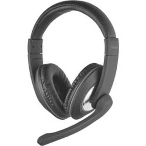 Headset k PC Trust Reno cez uši jack 3,5 mm káblový, stereo čierna