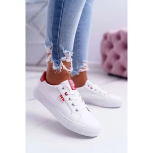 Women's Leather Sneakers Big Star EE274311 White-Red