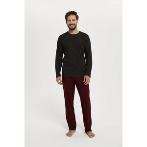 Men's pyjamas Zeman long sleeves, long legs - black/print