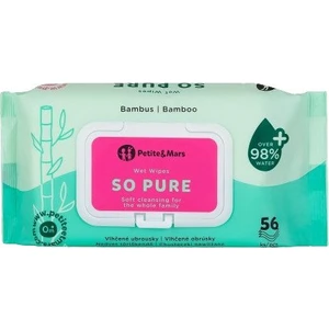 PETITE&MARS Obrúsky vlhčené SO PURE bambusové bioodbúrateľné 56 ks