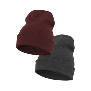 Heavyweight Long Beanie - Charcoal/Chestnut Brown