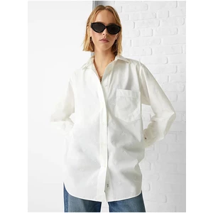 White Ladies Oversize Shirt with Embroidery Tommy Hilfiger - Women