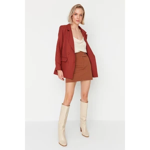 Trendyol Brown Buttoned Mini Skirt