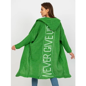 OCH BELLA green long cardigan with hood