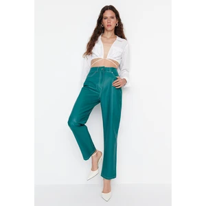 Trendyol Green Faux Leather Pants