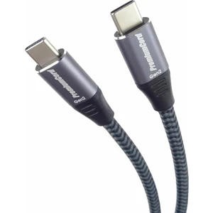 PremiumCord USB-C kabel ( USB 3.2 GEN 2, 3A, 60W, 20Gbit/s ) bavlněný oplet, 1m