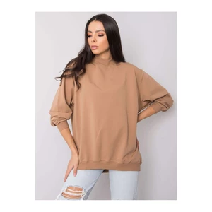 Basic camel cotton sweatshirt